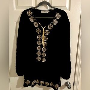 Rancho Estancia 2X Black with Tan detail Blouse